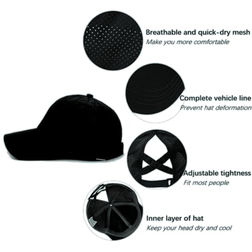 Image of Quick Dry Fit Baseball Cap - Water Repellent Sun Hat for Fishing, Running, Hiking, Golf, Surfing, Sailing, Boating