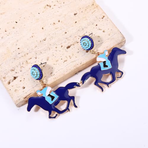 Kentucky Derby Horse Earrings - Funny Drop Dangle Dangling Earrings for Women, Western Cute Horse Racing Gift2