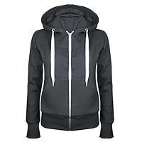 Wyongtao Sweats À Capuche Femme Sweat Zippé Femme Sweatshirt Manches Longues Veste Sport Femmes avec Poches Mode Hoodies Casual Couleur Unie Sweatshirts Grande Taille Décontractée Polaire