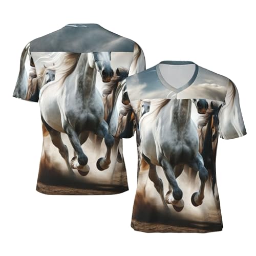 Stylish Athletic Sports Jersey Desert-Sand-Storm-Wild-Horse Men's Rugby Jersey 4X-Large