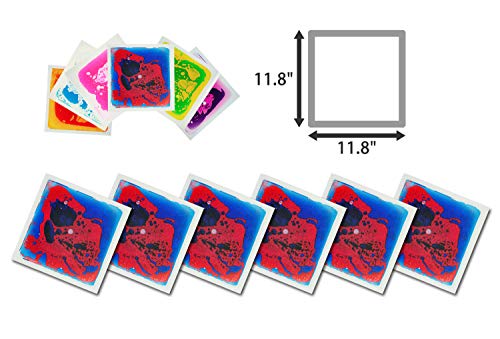 Art3d 1-Pack Fancy Floor Tile for Kids Room Liquid Encased Floor Tile Home Decor, 12" X 12" Blue-Red