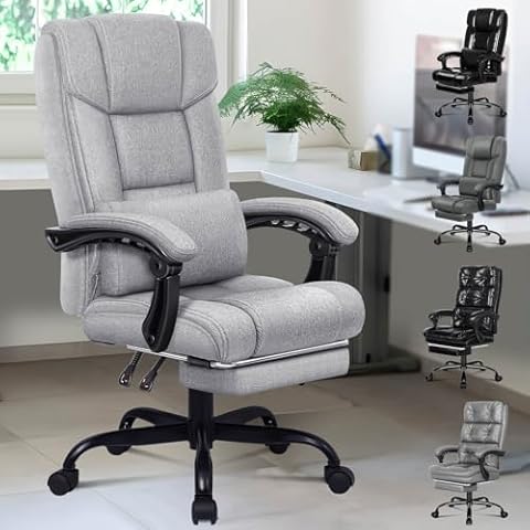 ELFORDSON Ergonomic Office Chair with Footrest Cover