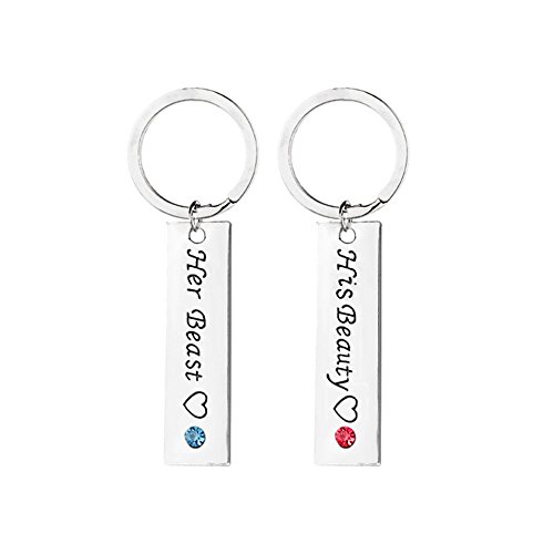 Preisvergleich Produktbild jingyuu Schlüsselanhänger mit Gravur Legierung Schlüsselanhänger Anhänger Liebe Schlüsselbund für Schlüssel
