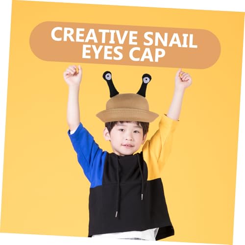 Small Round Creative Snail Eyes Cap for Stylish Dress Up Hat for Light Brown Unique Design for Boys and Lightweight and Fashionable3