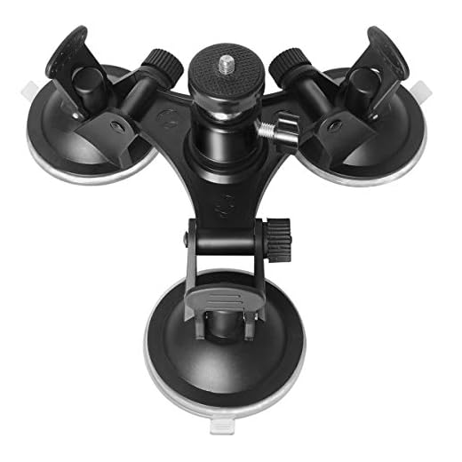 Triple Cup DSLR Camera Suction Mount w/Ball Head Compatible with Nikon Canon Sony DSLR/Camcorder + GoPro Hero 8 7 6 5/4/3 Sony Garmin Xiaomi Yi SJCAM Suction Cup Mount Car Mount Holder Window Mount