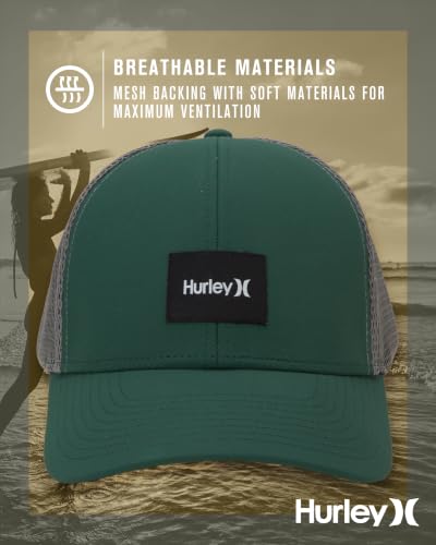 Image of Hurley Mens Trucker Hat Fairway Mesh Trucker Hat, Quick Dry Snapback
