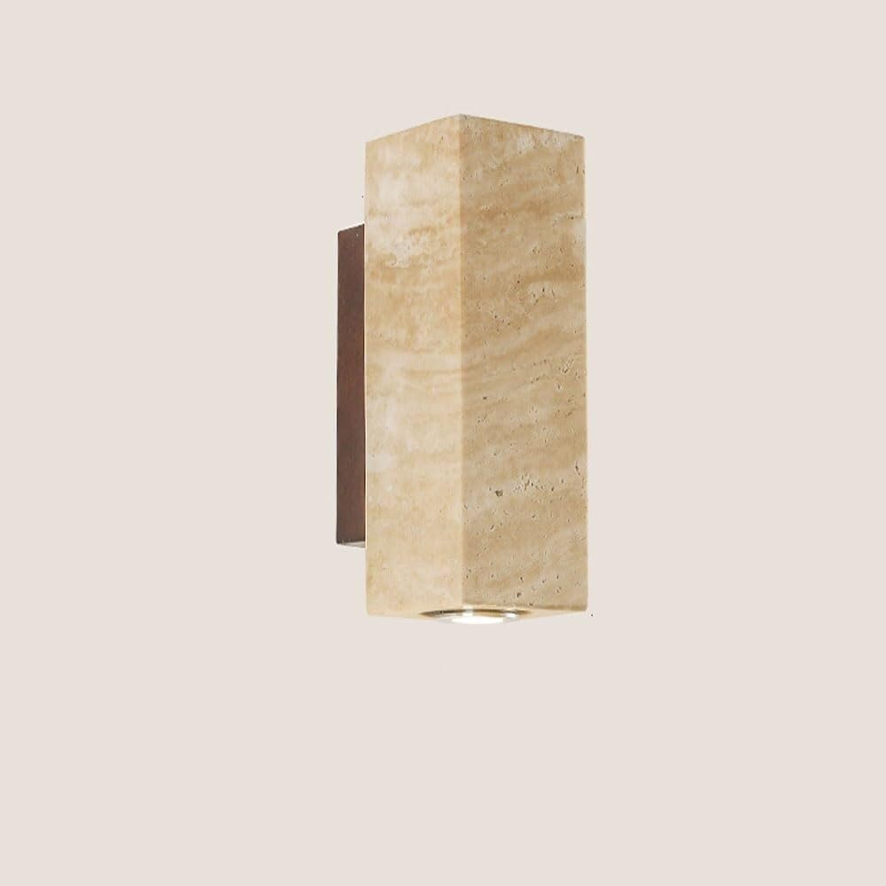 TONFON Home Decoration Wall Lamp Wabi-Sabi Natural Stone Wall Sconce Downlight Nordic Travertine Wall Mounted Lamp for Bedroom Living Room Study Room Dining Room Hallway Stairs Hall Restaurant(B,23cm)