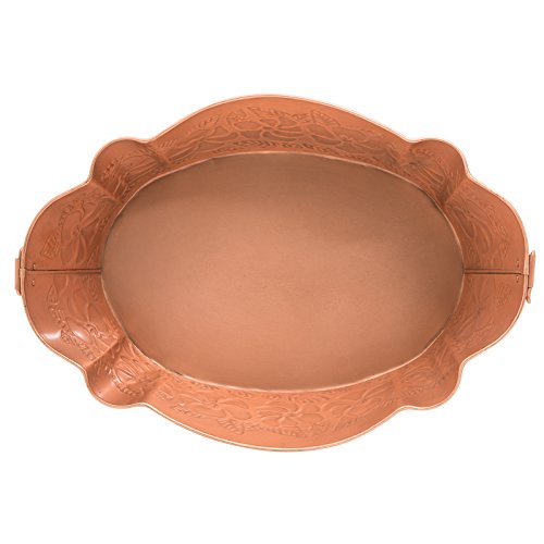Achla Designs C-52C Embossed Copper Galvanized Oval Tub #TOP2