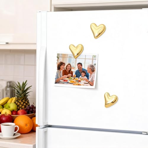 Set de 24 imanes decorativos en forma de corazón dorado miniatura 4