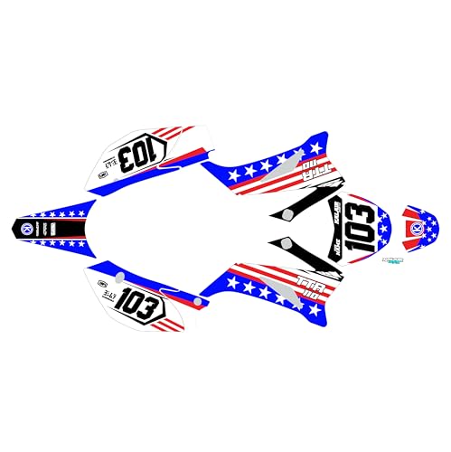 Kalair GFX Graphics Kit for Yamaha TTR110 (2008-2023) USA Series Blue 09 Mil - Dirt bike Custom Racing Graphics Decals Stickers Kit, no-plastics