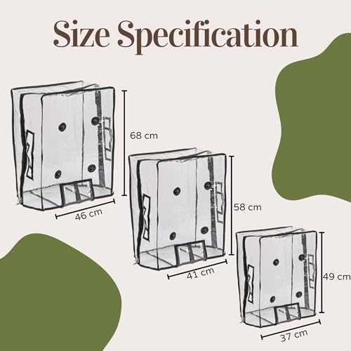 Image of AMPEREUS Premium Clear PVC Suitcase /Trolley Bag Cover - Luggage Combos of 3 Sizes (20″, 24″ & 28″) - Waterproof, Dust‑Proof, Scratch Resistant, Zippered Design