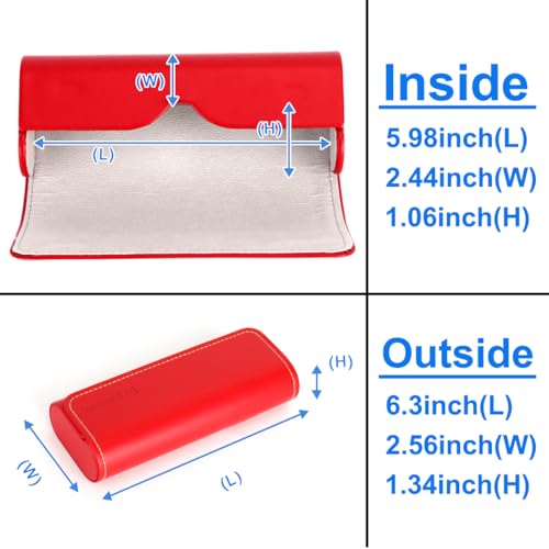 Image of RayLove Hard Shell Glasses Case, Lightweight Leather Eyeglass Case, Travel-Friendly Sunglasses Protector for Men & Women