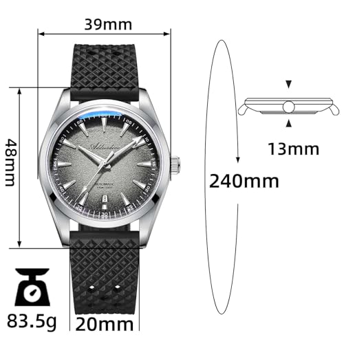 Image of ADDIESDIVE Mens Watch Automatic NH35 /8215 200M Luminous Easy to Read Dial Wrist Watch Minimalist Fashion Simple Watch Analog Date with Leather Strap and Bracelet
