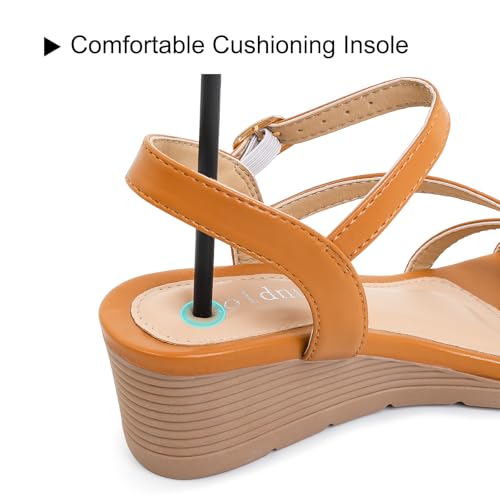 Image of Wedge Sandals for Women Dressy, Comfortable Summer Low Wedges Womens Open Toe Strappy Sandal