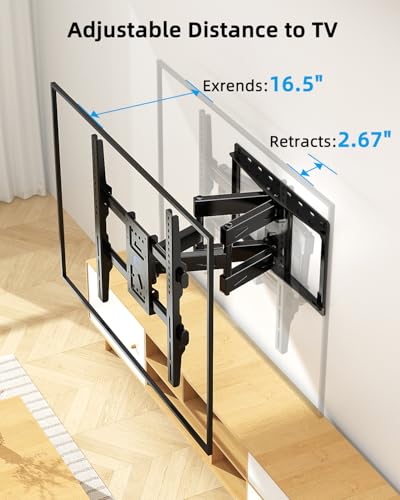 Image of HOME VISION Full Motion TV Mount with Soundbar Bracket, 32-70 inch TVs, 132 lbs
