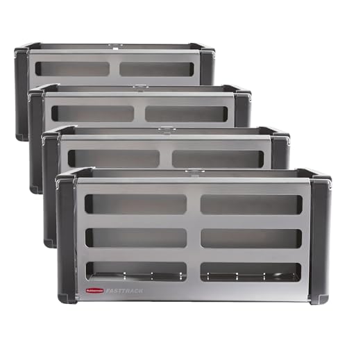 Image of Rubbermaid Fasttrack Rail Access Bin Garage Organization Bin for Sports Equipment /Gardening Supplies /Shed /Home /Garage /Item Storage, Individual (Pack of 4)