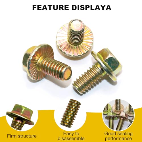 Image of 1 /2 inch x 1-1 /2 inch Flange Serrated Hex Bolt by Color Zinc Plated, Alloy Steel,Grade 5.(10pcs Pack) by Metalsuberg