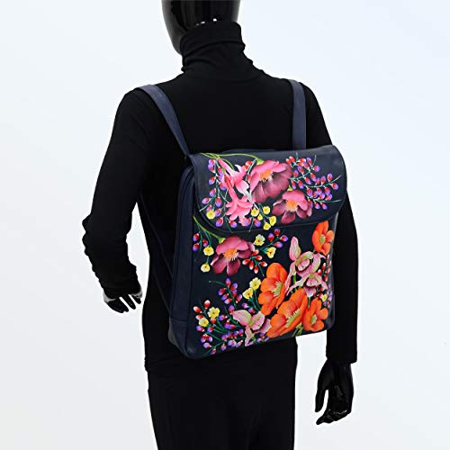 Image of Anuschka Women's Genuine Leather Large Convertible Flap Backpack - Hand Painted Original Artwork
