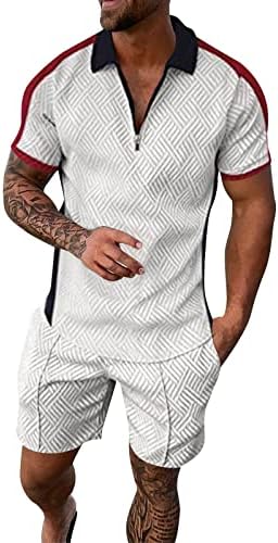 Mens Hawaiian Shirts and Shorts Set 2 Long Sleeve Jogging Suits Sweatsuit Sets Track Jackets and Pants 2 Piece Outfit Spring Outfits Workout Sets(White,X-Large)