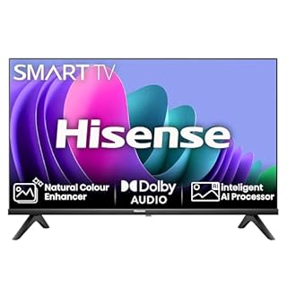 Hisense 32 Inch Smart TV 32E4NTUK - HD Resolution, Natural Colour Enhancer, DTS Virtual:X & Dolby Audio, AI Sports Mode, VIDAA OS with Youtube, Netflix and Disney+ and Freeview Play (2024 Model)