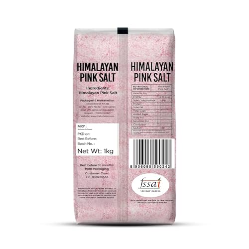 Chef Urbano Himalayan Pink Salt 1 kg | 100% Pure & Natural | Mineral Rich Salt | Low Sodium | Packed with 84 Minerals