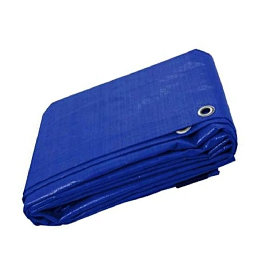 Kav Blue - 2 X Tarpaulin Waterproof Heavy Duty 130 Gsm Meduim- 2.40 M X 3 M (8Ftx 10 Ft) With Eyelets Ground Sheet Multifunctional Quality Cover Tarp (Blue)