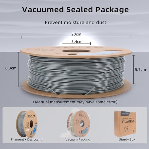 Image of 3DHojor TPU Filament 1.75mm TUP95A 3D Printer Filament Flexible Soft 3D Filament 1KG (2.2lbs) fit Most FDM 3D Printers Dimensional Accuracy + /- 0.03 mm-Grey