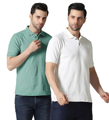 Image of TOPLOT Men's Polo T Shirt | Half Sleeve Design | Comfortable Fit Wear | Stylish Casual Look | Breathable Feel |Modern Style | Easy Movement | Casual & Everyday Wear (5280)