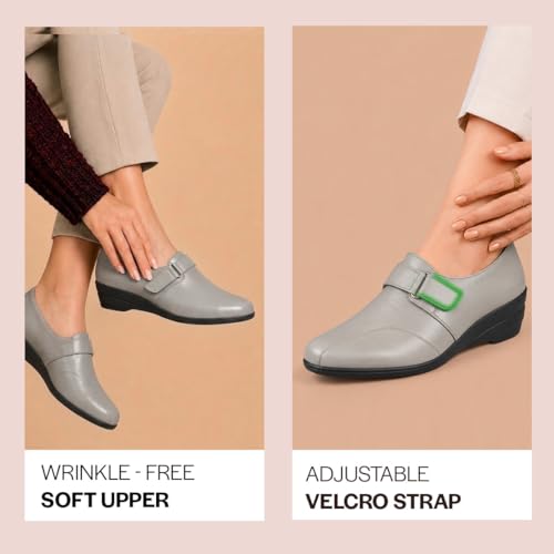 Image of FAUSTO Women's Outdoor Fashion Hook and Loop Platform Heel Wedges
