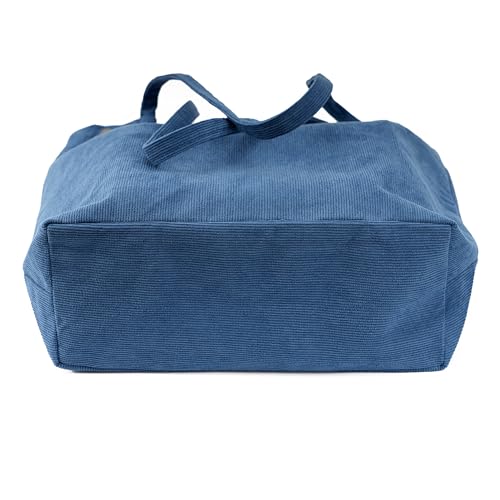 Image of TOPASION Cute Corduroy Tote Bag Canvas Shoulder Handbags for Women Travel Shopping