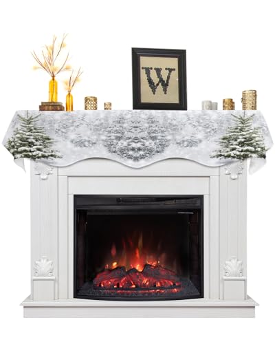 Material: Fireplace mantle scarf is made of polyester, flat and soft, light weight. It is not easy to fade and break, and can serve you for a long time, durable and reusable, table runners can be folded for storage Great Decor: Ideal for decorating f...