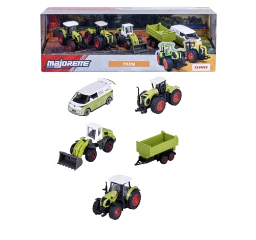 Majorette - Ferme Class 5 Pièces Giftpack - sous Licence - Véhicules à Roues Libres - Reproduction Originale à l'Echelle 1/64ème - Fonctions de Jeu - A Partir de 3...