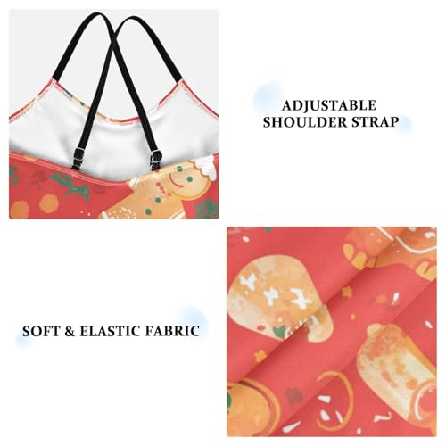 Gingerbread Cookies Kids Girls 1 Piece Swim Suit Beach Swimwear Adjustable Shoulder Strap Quick-Dry3