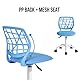 FurnitureR Empfangsstühle für Büro, kleine Empfangsstühle, höhenverstellbar, Räder 360° wählbar, ergonomische Rückenlehne, Sitz aus atmungsaktivem Stoff, blau