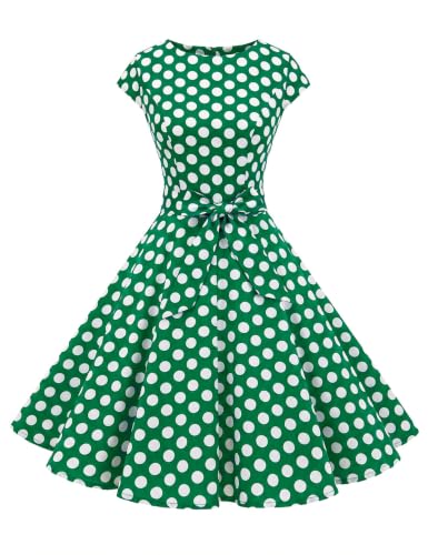 Image of Dressystar Women's Vintage 1950s A Line Cap Sleeve Cocktail Party Dress