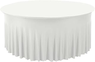 Gastro Uzal Funda para Mesa de Banquete de Lujo, Funda elástica, Funda para Mesa Alargada, para Bodas, Eventos, Color Blanco, 120 cm