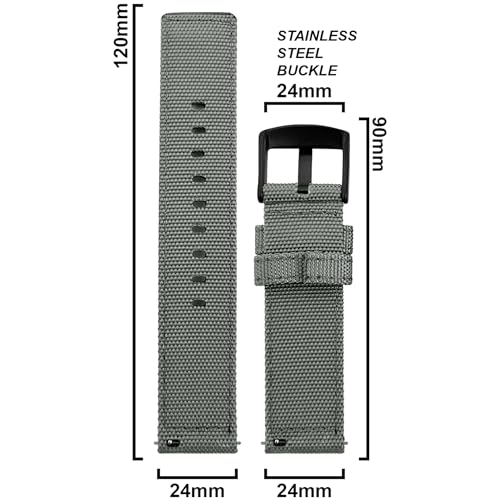 Image of DBLACK ''ENMA'' Nylon Quick Release Watch Strap, Boxy Design, Matte Finish, Nylon Watch Band / / For 20mm, 22mm, or 24mm Watch Belt (Choose Your Size & Color)