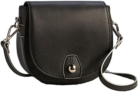 Sanis Enterprises7" H X 7.25" W X 2.25" L Black Saddlebag Cross Body Handbag w/RFID CC Pockets