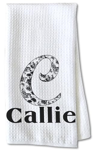 YouCustomizeIt Personalized Toile Kitchen Towel - Waffle Weave - Partial Print