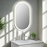 Photo Gallery keenware kbm-368 polaris 800 specchio da bagno ovale con cornice a led: ottone spazzolato Photo Gallery keenware kbm-368 polaris 800 specchio da bagno ovale con cornice a led: ottone spazzolato