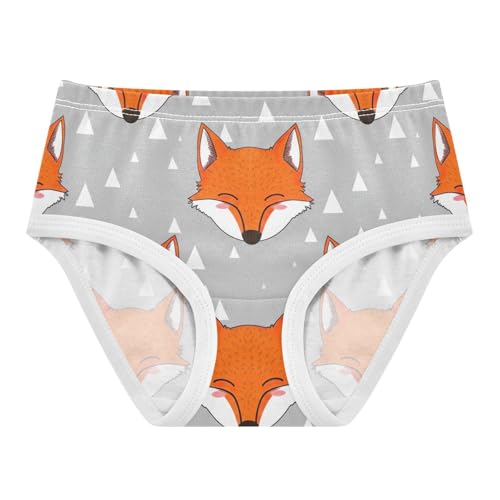 Toddler Underwear Floral 2t Cotton Panties for Girl Fun Print Kids Briefs Undies Cute Animal Fox Gray