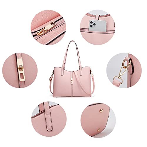 Image of Women Fashion Handbags Wallet Tote Bag Shoulder Bag Top Handle Satchel Purse Set 4pcs