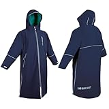 Two Bare Feet | Hi-Vis Equestrian Changing Robe | Waterproof, Windproof, Fleece-Lined Coat for Horse Riding & Outdoor Use (Marine Blue/Sea Green, Medium) - Image 1