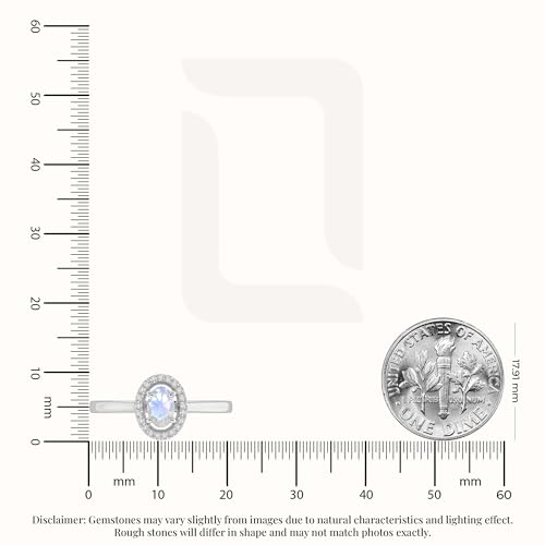 Natural Gemstone Oval Halo Rings for Women in 925 Silver/18K Yellow/Rose Gold Vermeil, Birthstone Jewelry Gifts for Her Birthday, Wedding Anniversary, Christmas, Mothers Day, Graduation3