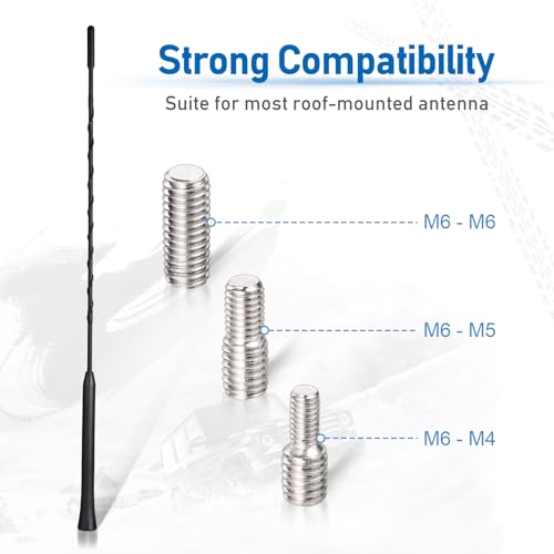 Eightwood Autoantenne FM DAB Autoradio Antenne Dachantenne Auto 40cm Ersatzantennenstab Auto Antenne mit starker FM/DAB-Empfangsfunktion