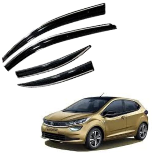 Image of CAR SAAZ Chrome Line Door Visor for Altroz (2020-Present)(Set of 4Pcs) |Wind Deflector, Rain Guard