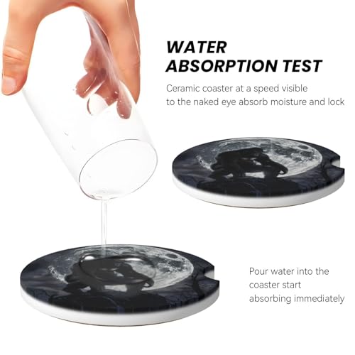 2 Pack de Posavasos Cerámicos para Auto, 2.56 in, con Base de Corcho miniatura 4