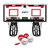 ESPN Mini Basketball Hoop Over The Door Basketball Hoop with 2 Foldable Breakaway Rims and Ball Return for Two Player Games Includes 4 Mini Basketballs and Pump