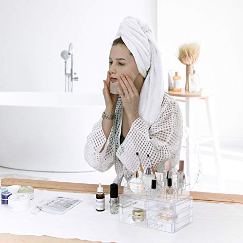 Lurrose Suporte de Escova Maquiagem Compartimento Da Gaveta Organizador Maquiagem Acrílico Multi-Pro