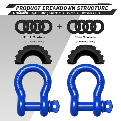 image for AUTMATCH D Ring Shackle 3/4